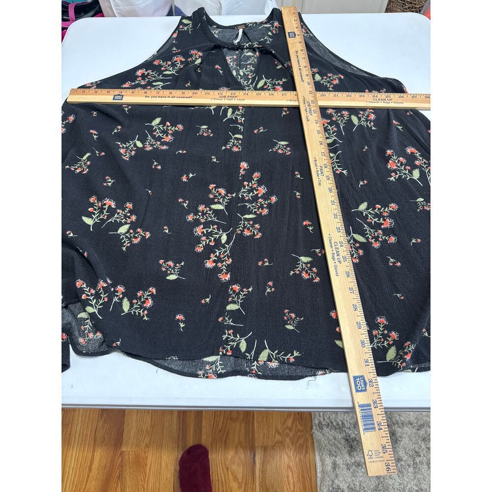 Free People Floral Swing Dress Sleeveless Keyhole Cutout Boho Chic Size Large - Picture 10 of 11